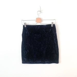 Anthropologie RD Style Navy Velvet Mini Skirt Size Small